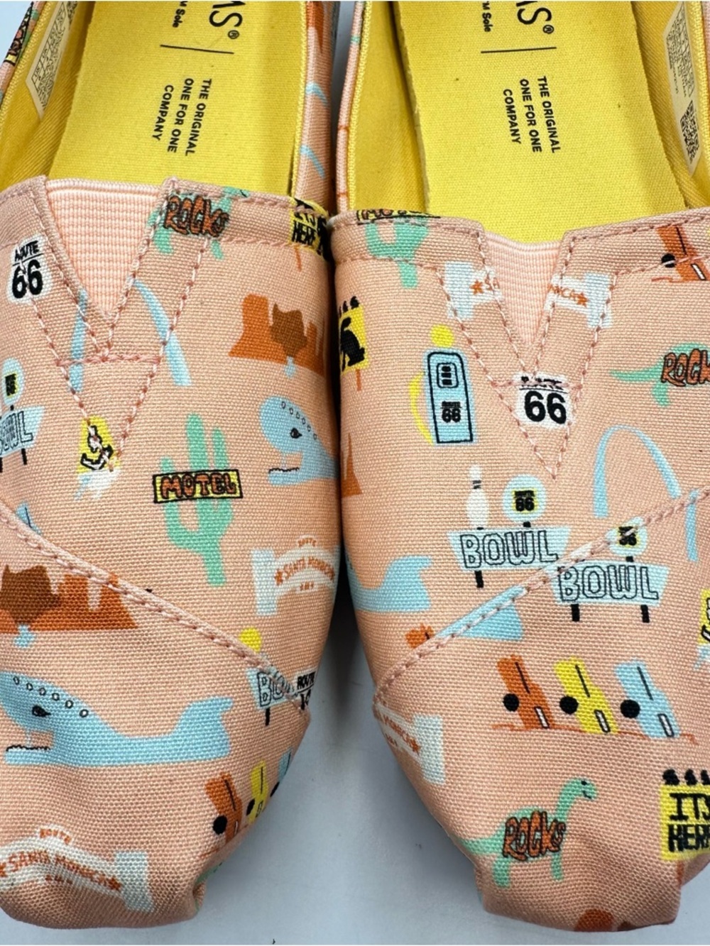 NEW Toms Route 66 Pink Slip on Printed Womens 6 Alpargata Ltwt Cloudbound Sole - Picture 7 of 12